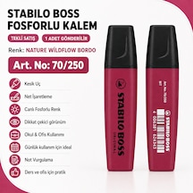 Boss Fosforlu Kalem 1 Adet Metin İşaretleme Kalemi Bordo
