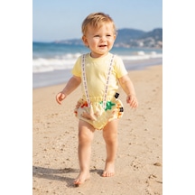 Babyhola Kız Erkek Bebek Askılı Tişört Slip Yazlık Takım 50751 Sarı