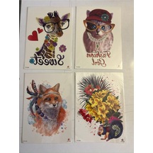 Airbrush Tattoo Büyük Boy Yapıştırma Geçici Dövme Seti Model 40 4'lü