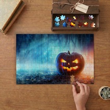 Işıklı Balkabağı - Halloween Tasarımı 240 Parça Ahşap Puzzle Ahşap Kutuda Mpy40440