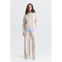 Antioch Bisiklet Yaka Sweatshirt Ve Geniş Paça Pantolon Takım Taş