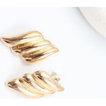 Gold Çelik Küpe 33 Mm Çok Renkli