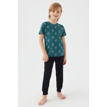 Arnetta Parrot Yeşil Erkek Kısa Kol Pijama Takım