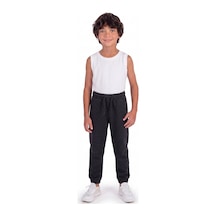 Onloox Erkek Koyu Gri Melanj Erkek Çocuk Koyu Gri Melanj İki İplik Lastikli Paça Beli Bağcıklı Cepli Eşofman Altı 4-7 Yaş