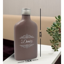 Bk Gift Kişiye Özel İsimli Cam Şişede Kolonya 200 Ml 80 Derece, Özel Tasarım Şişe, Hediye Kolonya Mat Gri