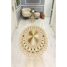 Modern Desenli Lazer Kesim Dijital Baskı Kaymaz Taban Halı H0419 Renkli