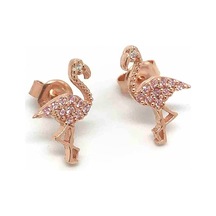 Gümüş Flamingo Model Taşlı Küpe Ako4e Diğer