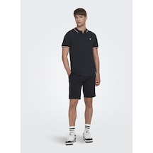 Only & Sons Düz Siyah Erkek Polo T-shirt - 22024827