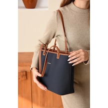 Just Polo Kadın Orijinal Büyük Boy Ayarlanabilir Askılı Lüks El Ve Omuz Çantası Shoulder Bag Lacivert