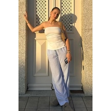 Madmext Beyaz Büzgülü Streç Bandeau Top Mg2164-beyaz Beyaz