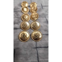 Gold Metal Düğme 24 Boy 14 Mm ,10 Adet