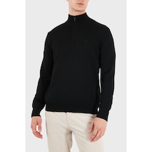 Emporio Armani Pamuklu Yarım Fermuarlı Dik Yaka Kazak Erkek Kazak Em005176 Af24121 Uc001 Siyah