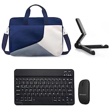 Microcase Samsung Active 4 Pro / Active 5 Pro 10.1 Tablet İle Uyumlu Tablet Çanta + Bluetooth Klavye + Mouse + Tablet Standı Siyah- Al4234 Diğer