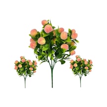 Tr 3lü Set Yapay Şeftali Demeti Yapay Çiçek 30 20cm Yeşil Yapraklı Diğer