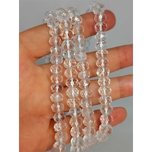 Bileklik Boy Kristal Kuvars Taşı Rondela Faset Kesim 5.5 7mm Yarım Dizi 18cm Uzunluğundadır Çok Renkli