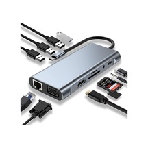 Ayrex Usb C Hub, Yerleştirme İstasyonu, 11'i 1 Arada Usb C Adaptörü, 4k Hdmı, Vga, Usb 3.0 Bağlantı Noktaları, C