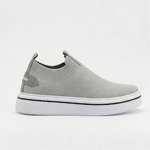 Daytex 1111 Erkek Slip-on - Full Triko Örgü Sportif Kalın Eva Taban Sneaker Gri