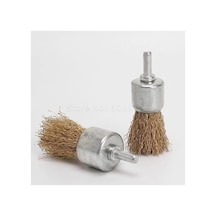 Çelik Tel Fırça Uçlu Kalem Metal Parlatma Fırçası 25mm Saçaklı Matkap Ucu Tel Fırça