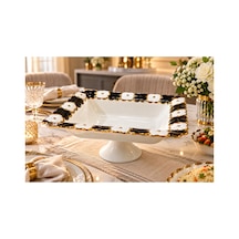 Cleef Seramik Ayaklı Sunum Tabagı Beyaz - 936353407