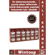 Atlıkarınca Hediyelik Dekoratif Süsleme Bebek Şekeri Mevlüt Obje 6'lı Gold Beyaz Ufak Atlı Karınca