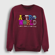 Presmono Unisex Astroworld V3 Travis Scott Sweatshirt Bordo