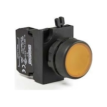 Emas Cp100ds Cp Serisi Plastik 1no Yaylı Düz Sarı 22 Mm Buton