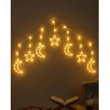 Dekoratif Ay Yıldız Led Ramazan Lambası Sıcak Beyaz Tasarım Renkli 05427478