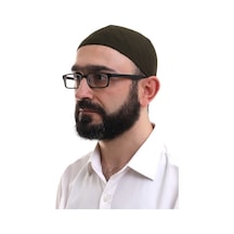 Koyu Haki Kışlık Çapraz Desenli Dokuma Takke