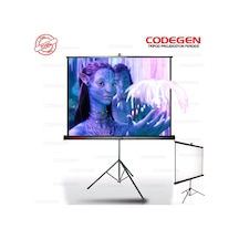 Codegen Tx-18 Trıpod Projeksiyon Perdesi 180x180 Arkası Siyah Fonlu - Taşınabilir Ayaklı Model