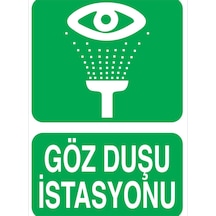 Göz Duşu İstasyonu Uyarı Tabelası - 50x70 Alüminyum Kompozit Panel - Gvd2