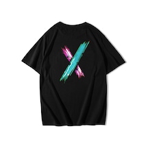 Brz Collection Unisex Oversize Arka Baskılı Electric X Logo T-shirt-siyah Siyah