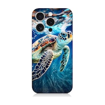 Apple Uyumlu iPhone 15 Pro Silikon Kılıf Deniz Kaplumbağası