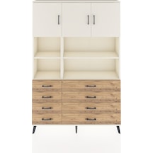 Arges Dolap 8 Raflı 8 Çekmeceli 3 Kapaklı 132x30x195 Aytaşı-aytaşı/çam Aytası/atlas Çam
