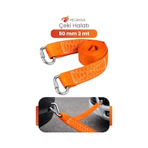 Çeki Halatı 50 Mm 3 Metre Turuncu Kancalı Araç Çekme Halatı Dayanıklı Oto Halat