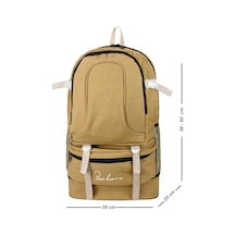 Galb Leather Seyahat Gunluk Outdoor Bel Ve Omuz Destekli Cift Suluklu Laptop Bolmeli Dagci Sirt Cantasi Bej