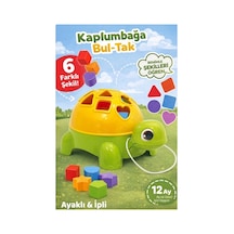 Kaplumbağa Bul-tak Oyuncak 6 Şekilli Tekerlekli & İpli Eğitici Oyuncak Çocuk Oyuncağı 12 Ay+