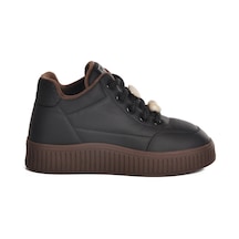 Siyah İçi Polarlı Soğuğa Dayanıklı Kadın Sneaker 25k419-1 Z Siyah