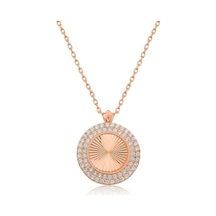 Gümüş Rose Oval Fırfır Bayan Kolye Gümüş