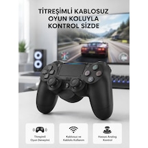 Ps4 Kablosuz Oyun Kolu V2 Bluetooth Bağlantılı, Titreşimli, Pc Ve Mobil Uyumlu Diğer