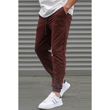 Madmext Kahverengi Basic Paçası Lastikli Erkek Eşofman 5494 Kahverengi