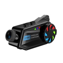 Junglee BT68 Kask Kulaklık Ses Kontrolü 1080p Video Kayıt Kameralı Intercom Motosiklet Bluetooth