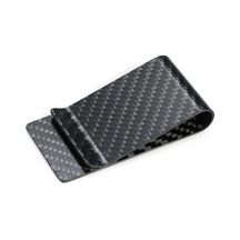 Siyah Karbon Fiber Cüzdan Para Klip Kredi Kartı Kartvizit Siyah Diğer
