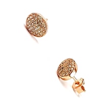 Zirkon Taşlı Gümüş Üzerine Rose Altın Kaplama Küpe N11.99831