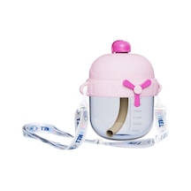 Aurora Ölçekli Jartiyerli Çocuk Süt Bardağı Bebek Öğeme İçme Bardağı Özel Hasır Bardak - Mor Mor