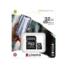Kingston Canvas Select Plus SDCS2/32GB 32 GB MicroSDHC Class 10 UHS-I Hafıza Kartı + Adaptör