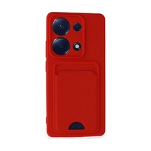Xiaomi Redmi Note 13 Pro 4g Uyumlu Kılıf Kelvin Kartvizitli Silikon - Kırmızı
