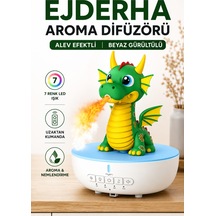 Hava Nemlendirici Buhar Makinesi Ejderha Aroma Difüzörü Beyaz Gürültülü Alev Efektli 7 Renk Led Uzaktan Kumandalı