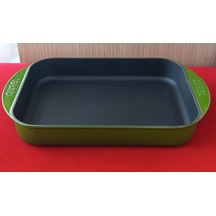 Sürel Döküm 23x31 Cm Dikdörtgen Düz Tepsi Yeşil Yeşil