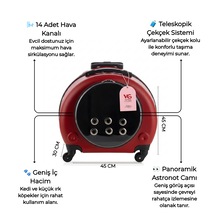 Vg Premium Kedi Taşıma Valizi Panoramik Açılır Kapaklı