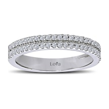 Lova 0,40 Karat Pırlanta Yarımtur Yüzük - 1010069